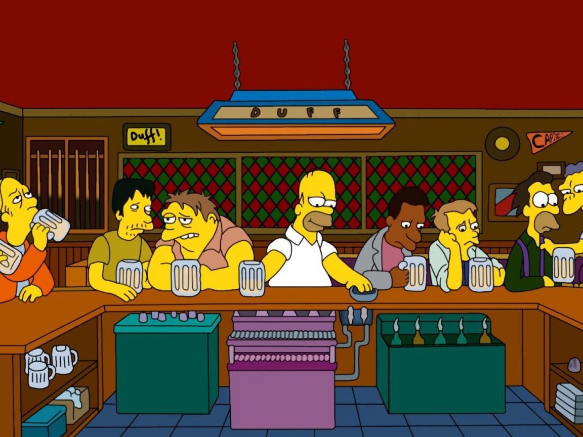 Гомер с друзьями в баре у Мо