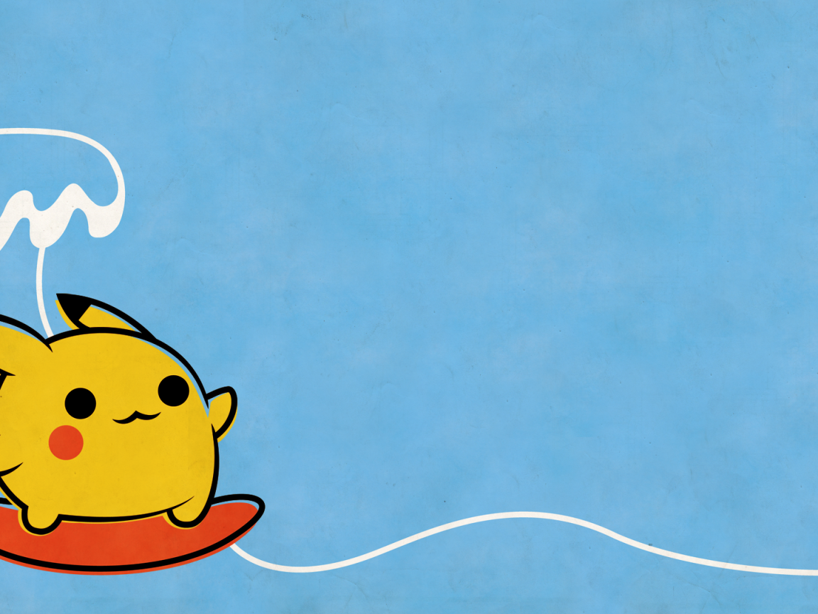 Пикачу на голубой волне