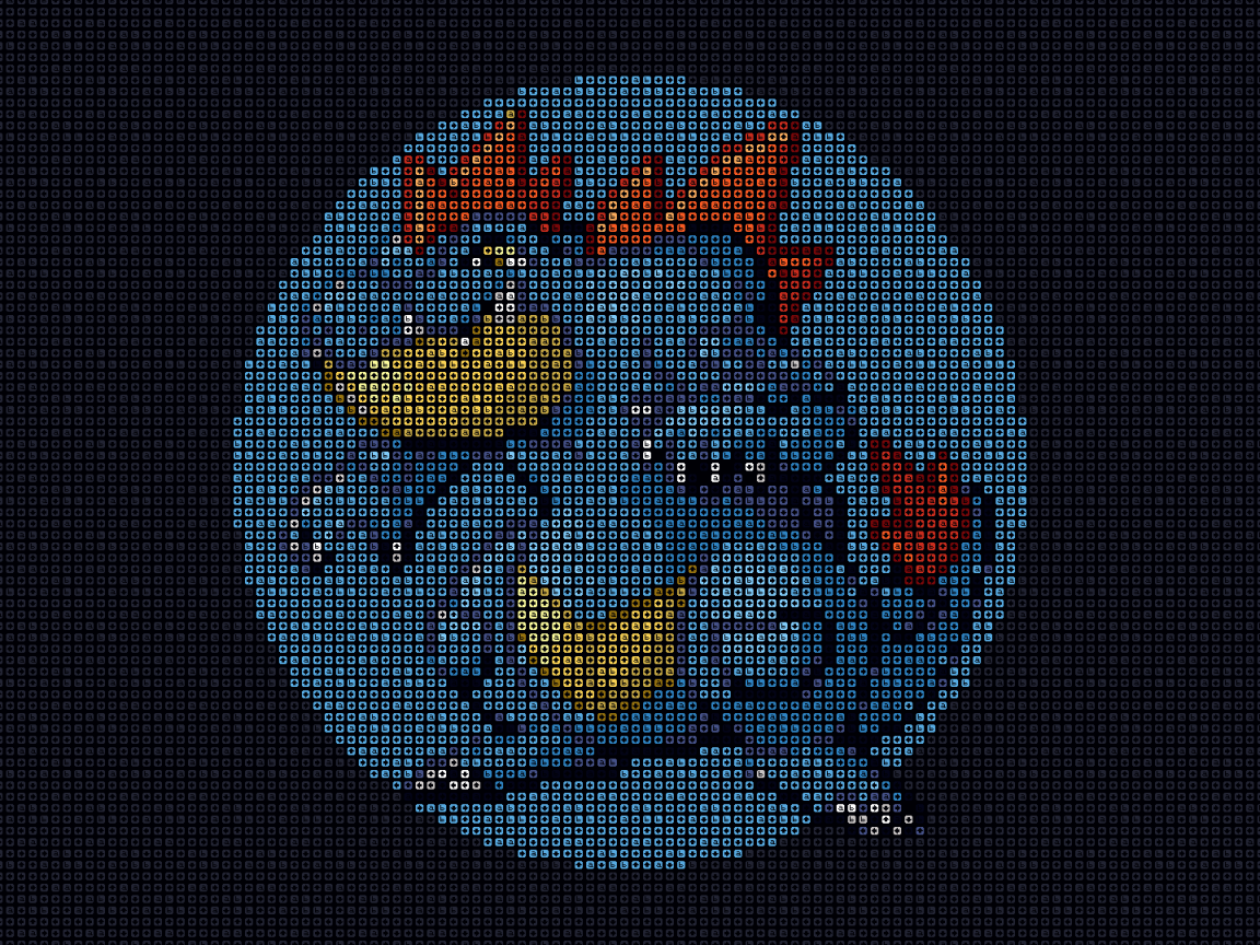 Голубой покемон из пикселей