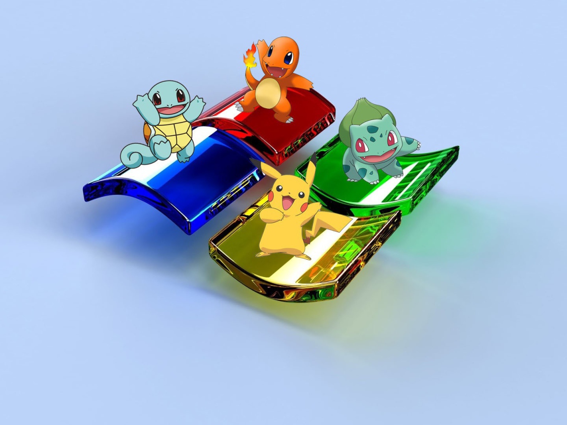 Покемоны на логотипе Майкрософт