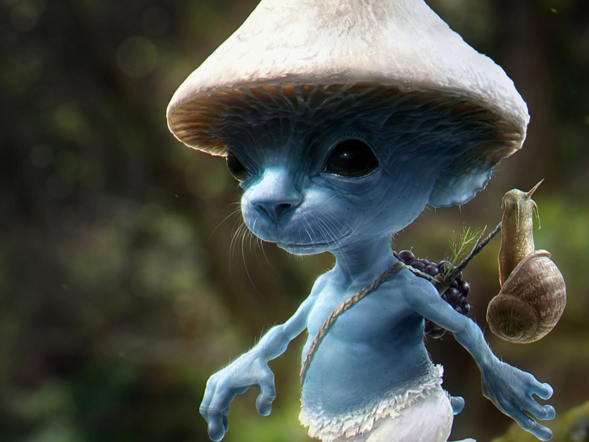 Зверек Смурф в лесу, мультфильм