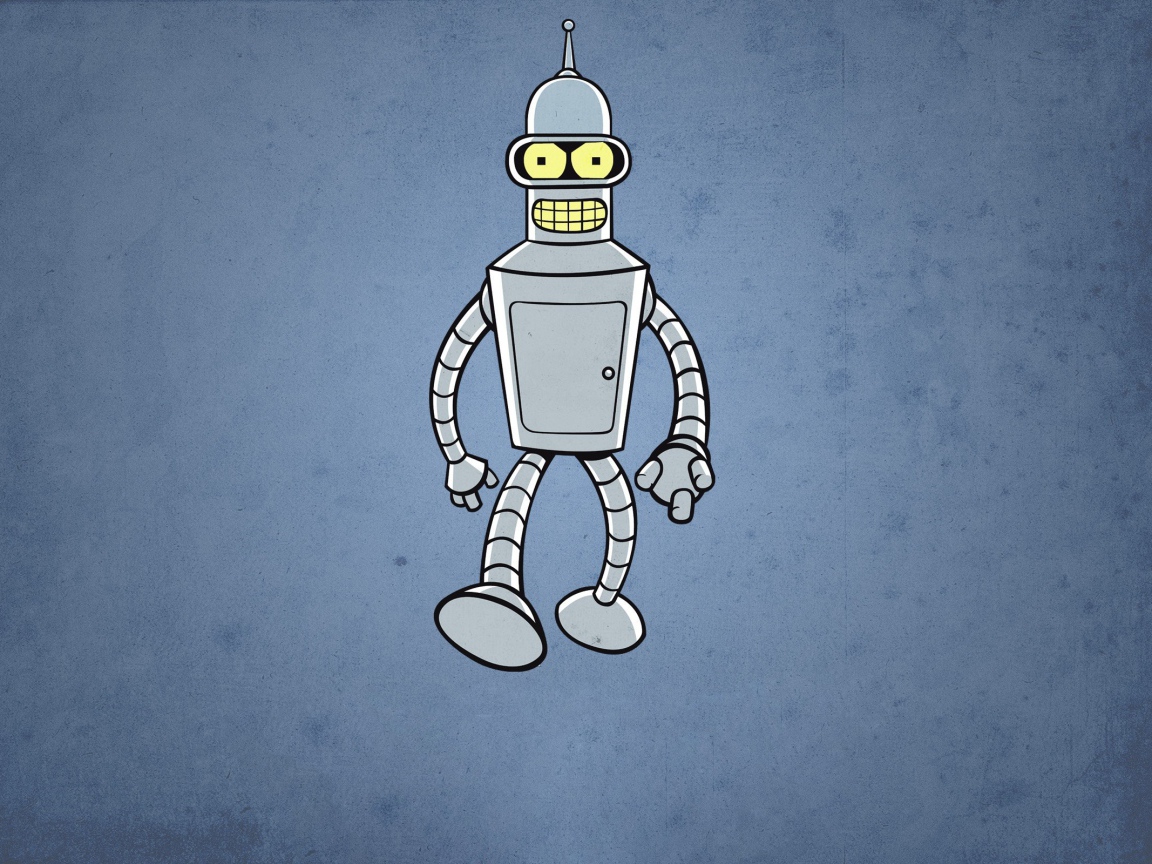 Робот Бендер, голубой фон