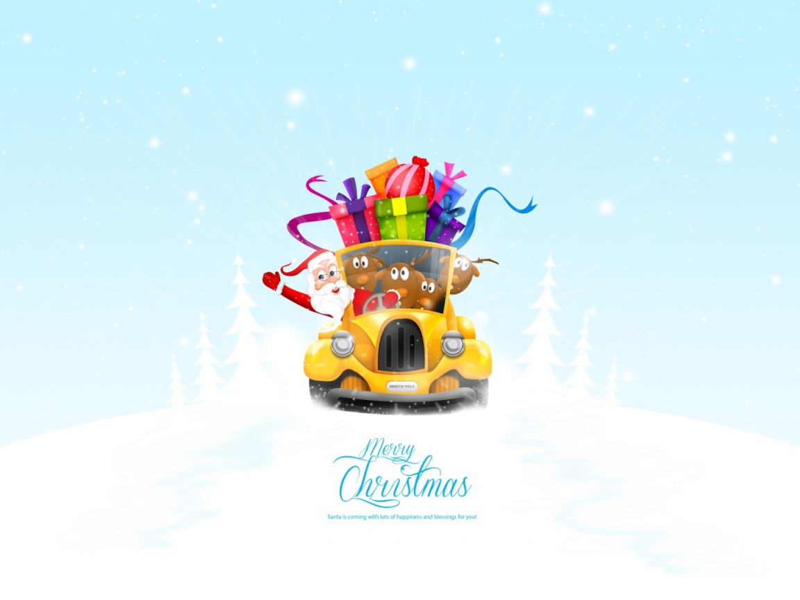 Дед мороз на автомобиле