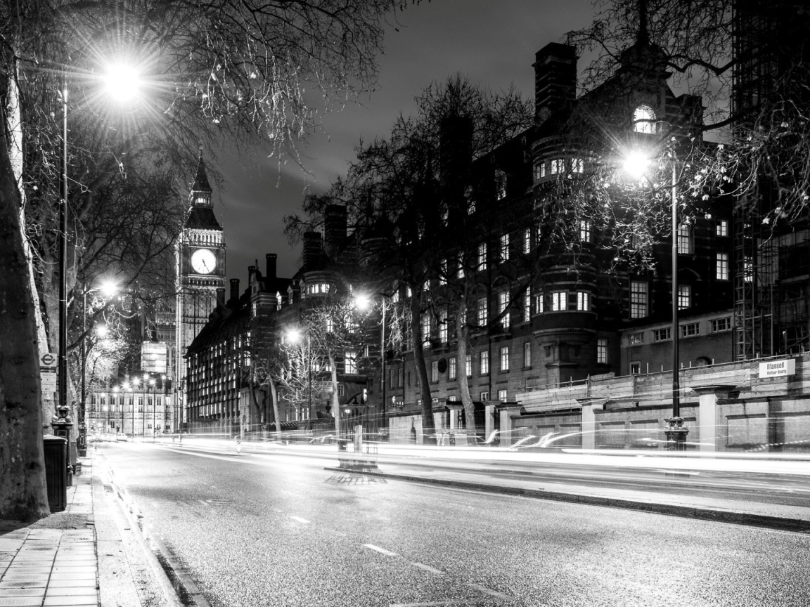 Черно белое фото Лондона