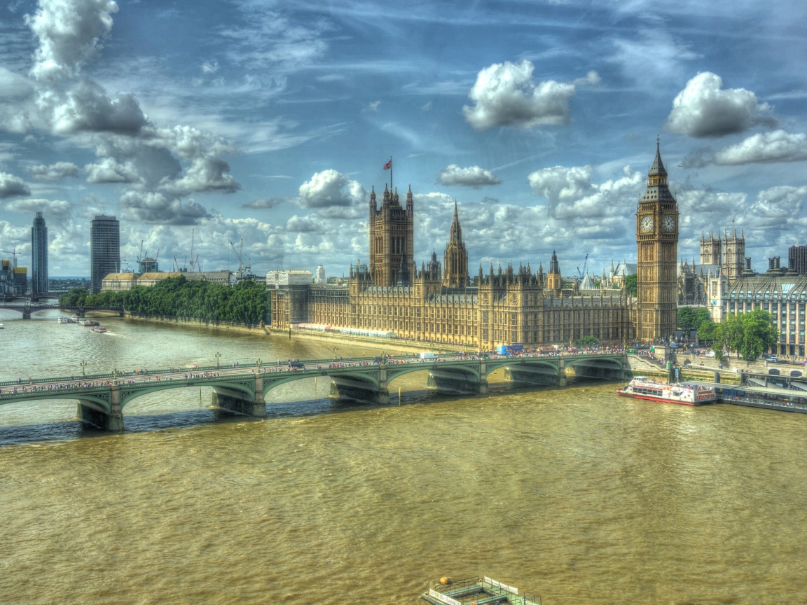 Коричневая вода в Темзе, Лондон