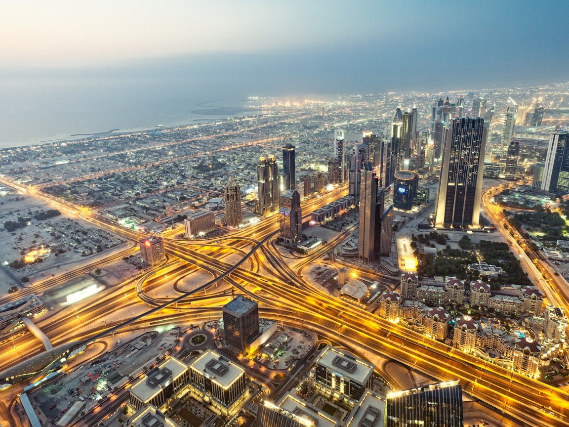 Панорама Дубаи, фото HDR