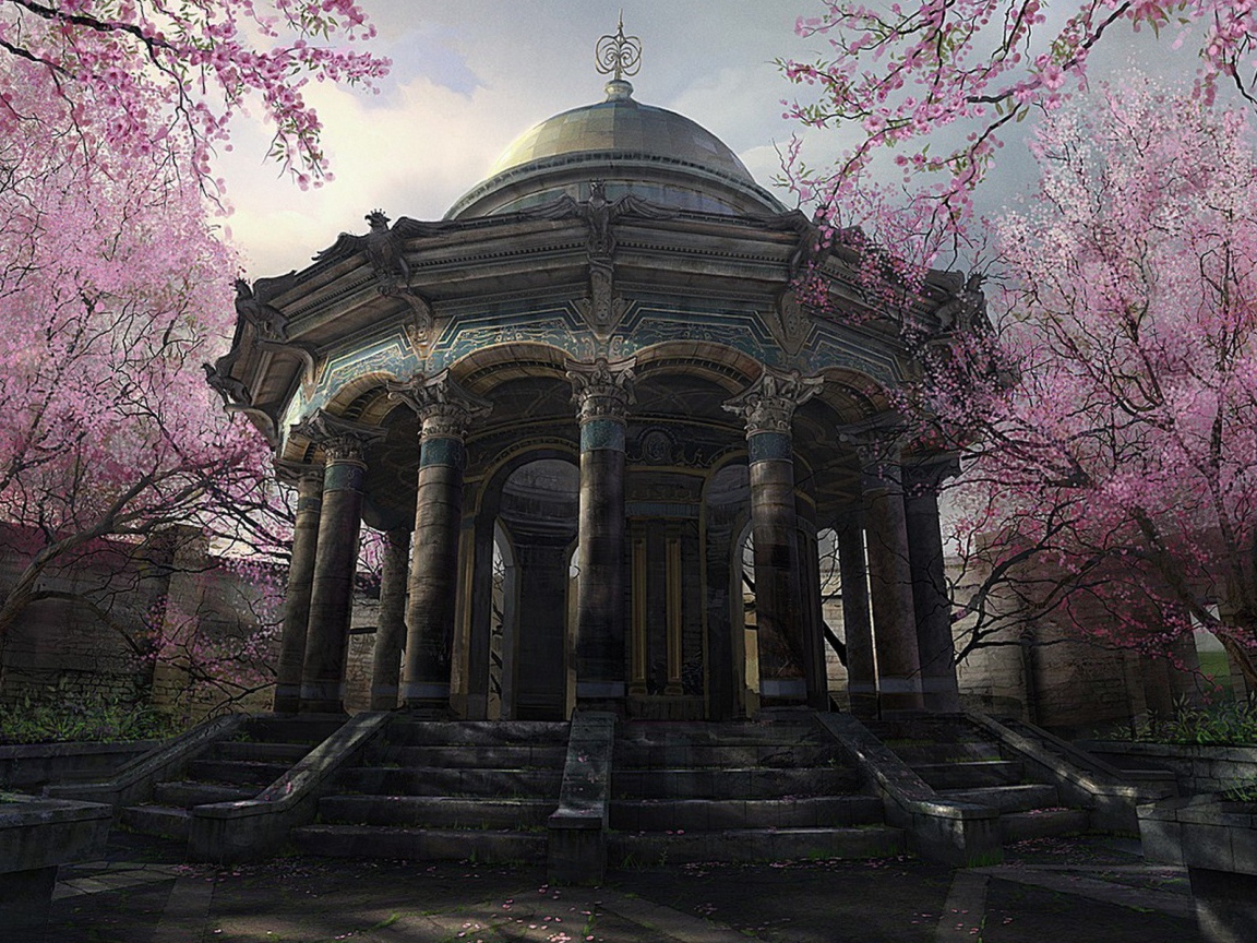 Беседка в японском саду