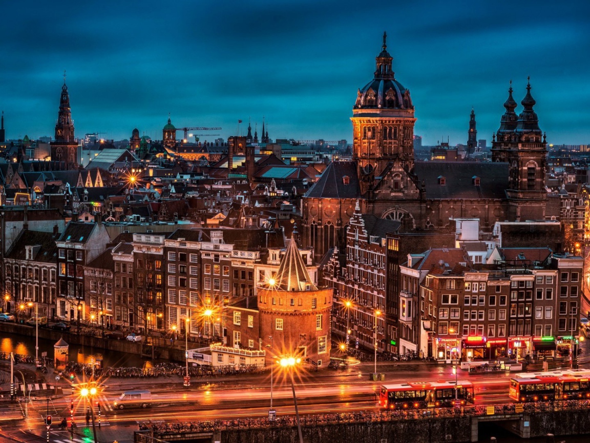 Ночной Амстердам, Нидерланды