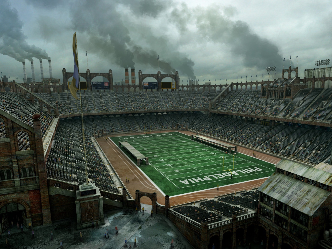 Старый футбольный стадион в Филадельфии