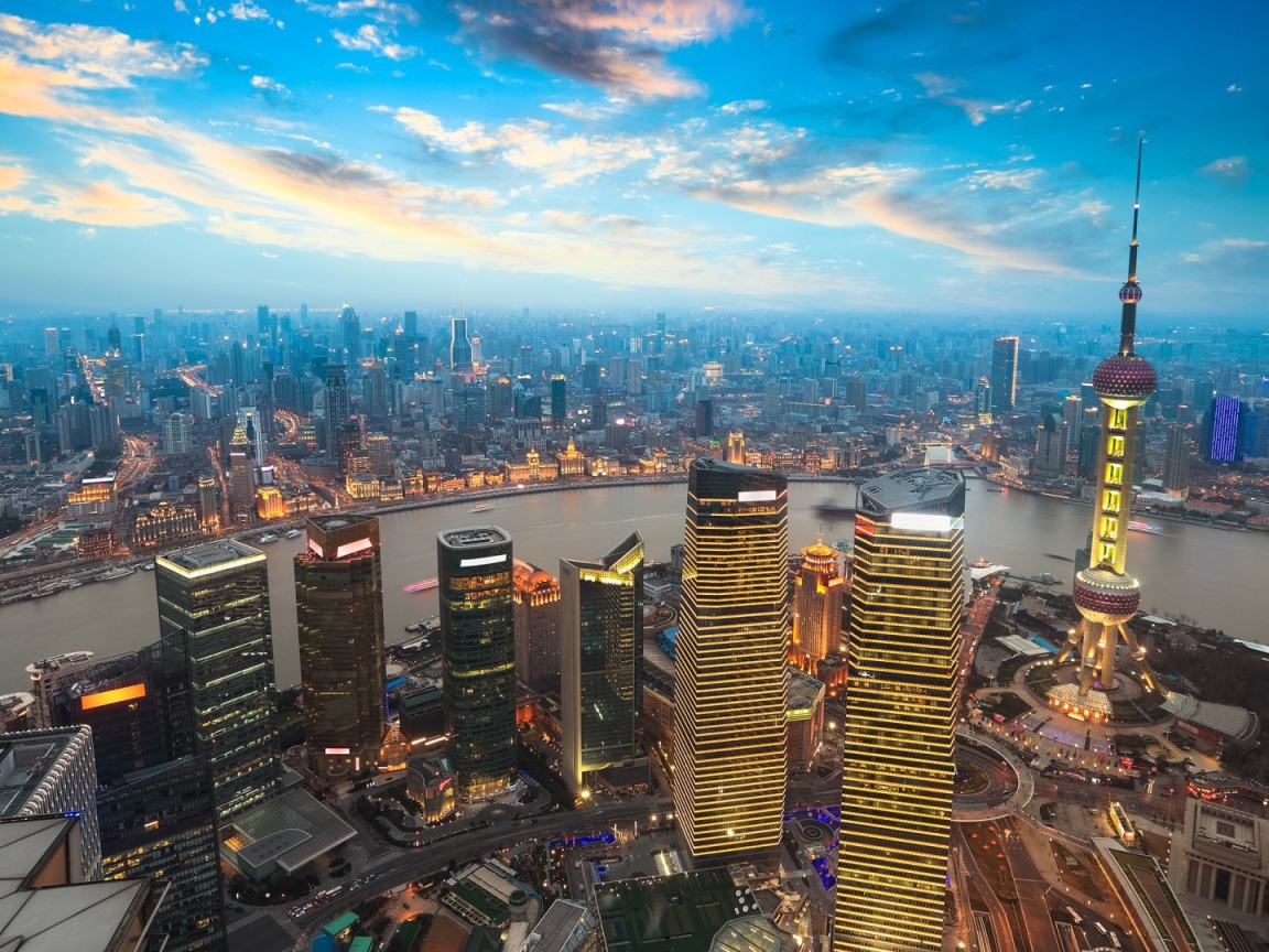 Красивый город Шанхай, Китай