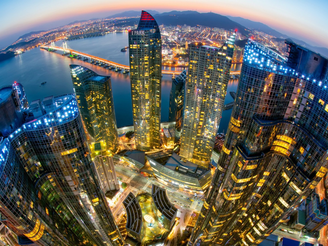 Портовый город Пусан, Южная Корея