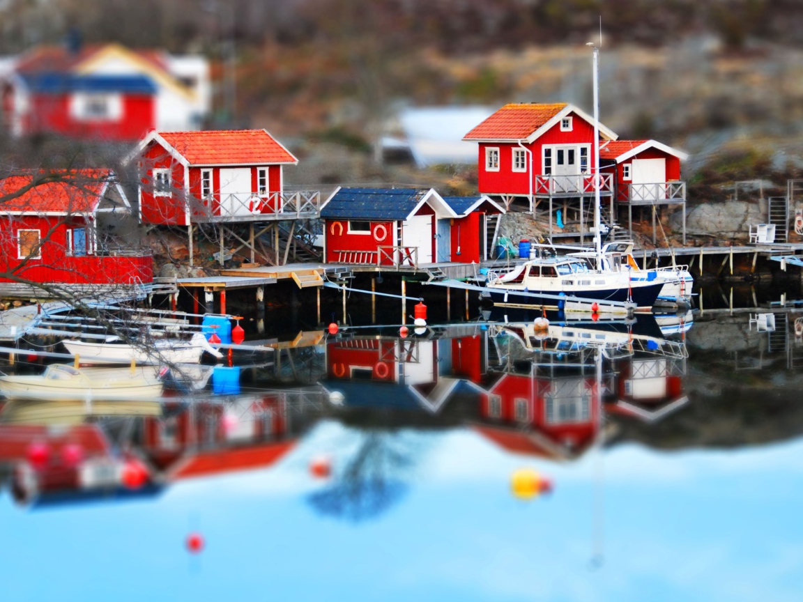 Порт в городке в Швеции
