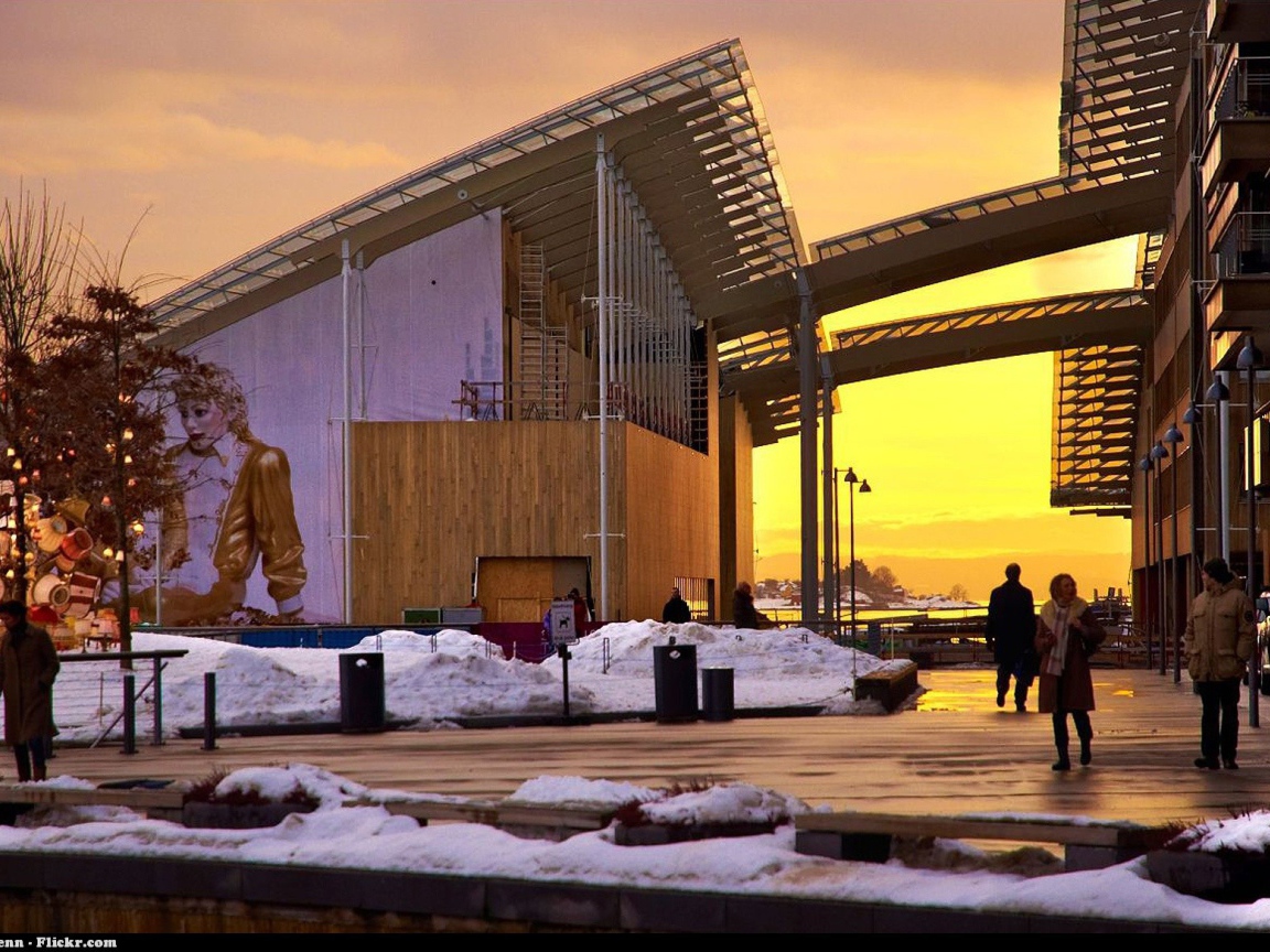 Необычное здание в Осло в Норвегии