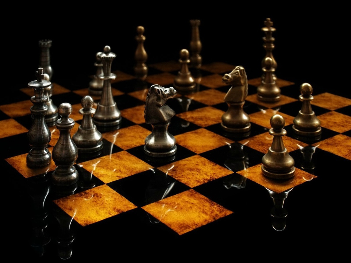 Шахматные фигуры из стали и бронзы