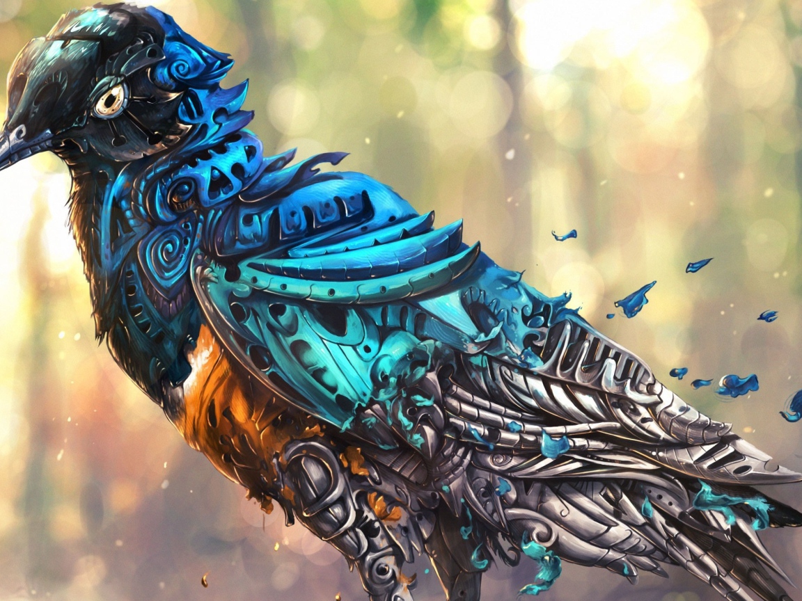 Птица голубь робот