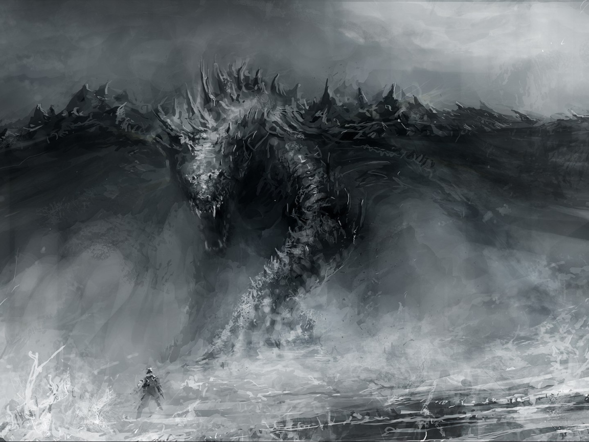 Арт Черный дракон