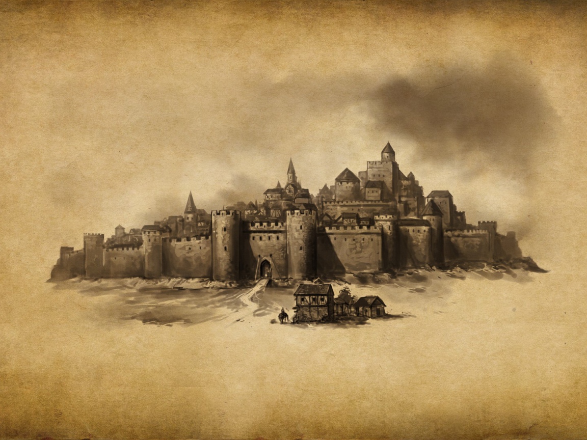 Укрепленный город, рисунок