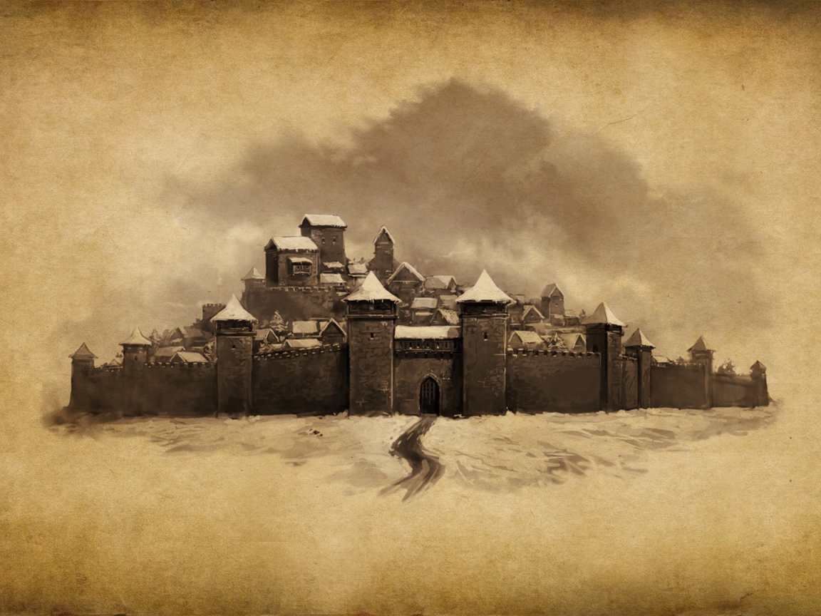 Нарисованный город крепость