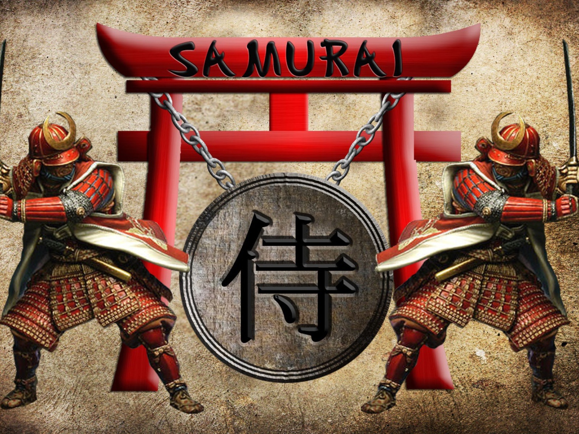 Самураи, японский рисунок