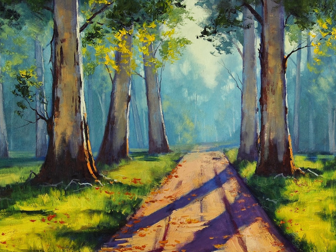 Дорога в лесу, картина Грэма Геркена