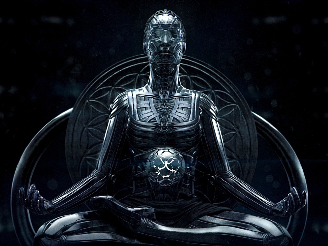 Робот в позе йога