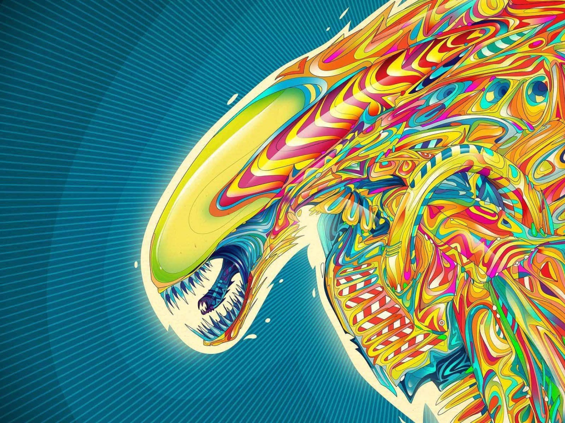 Пришелец чужой в радужных тонах