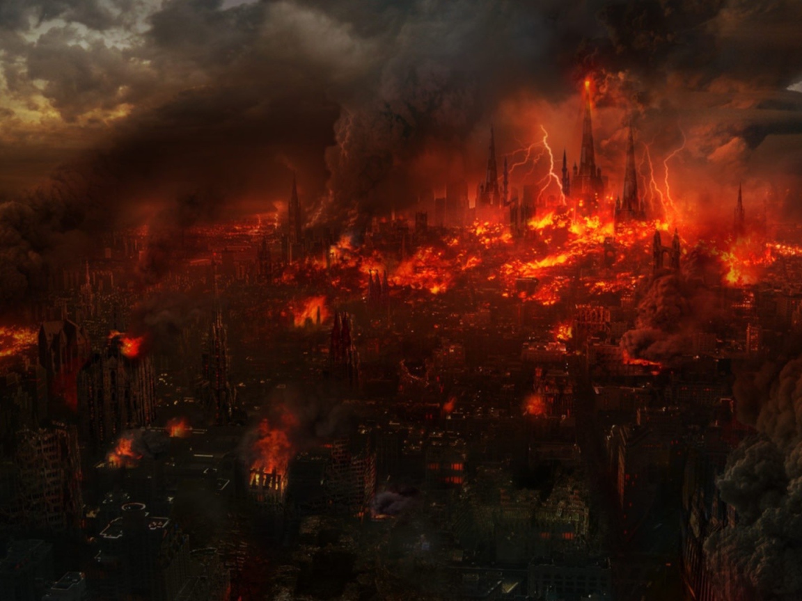Апокалиптический горящий город