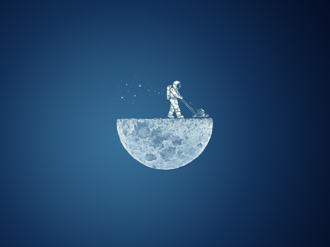 Астронавт с лунокосилкой