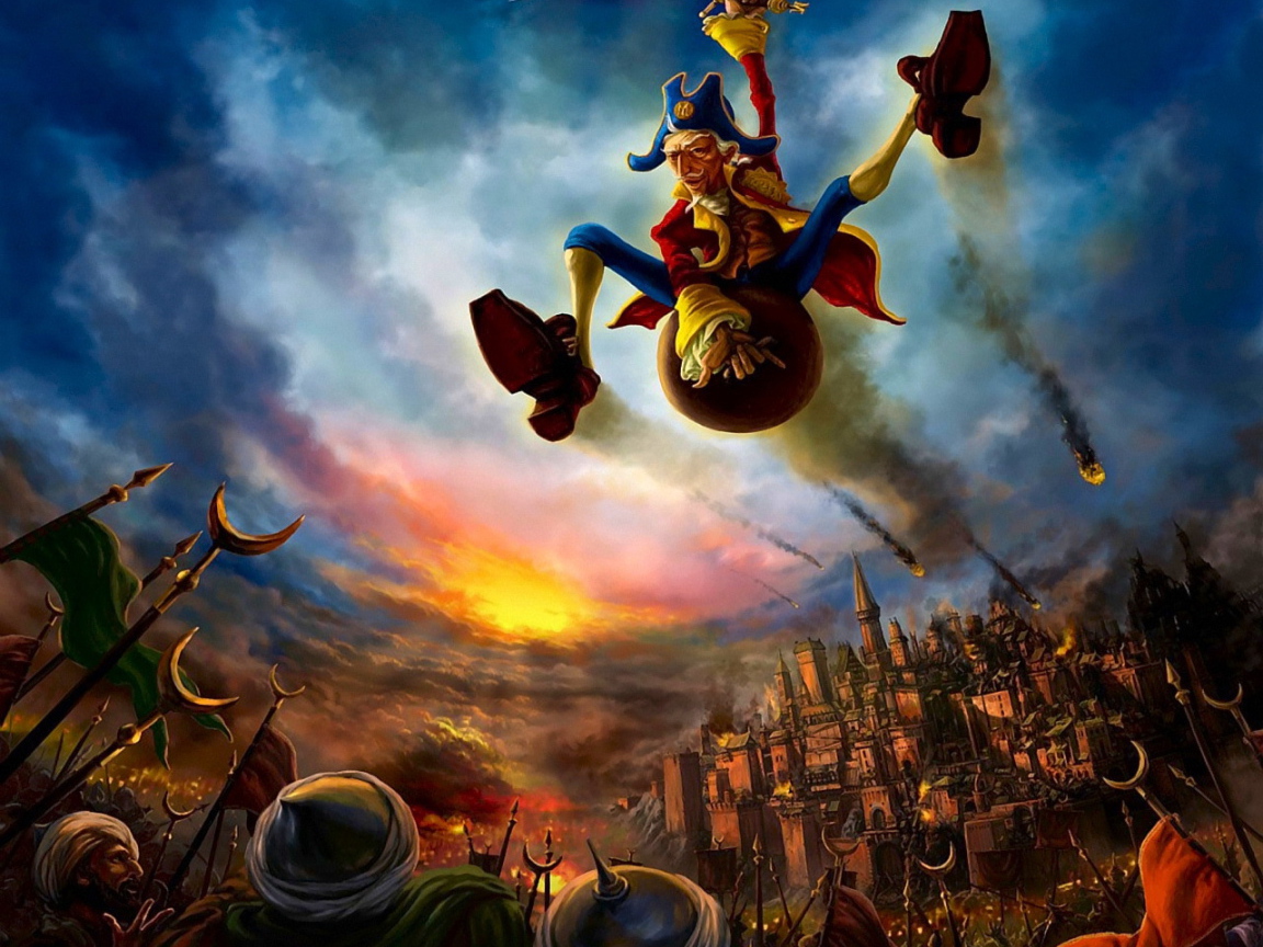 Барон Мюнхгаузен на ядре