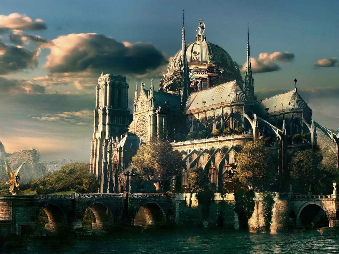 Красивый замок фэнтези