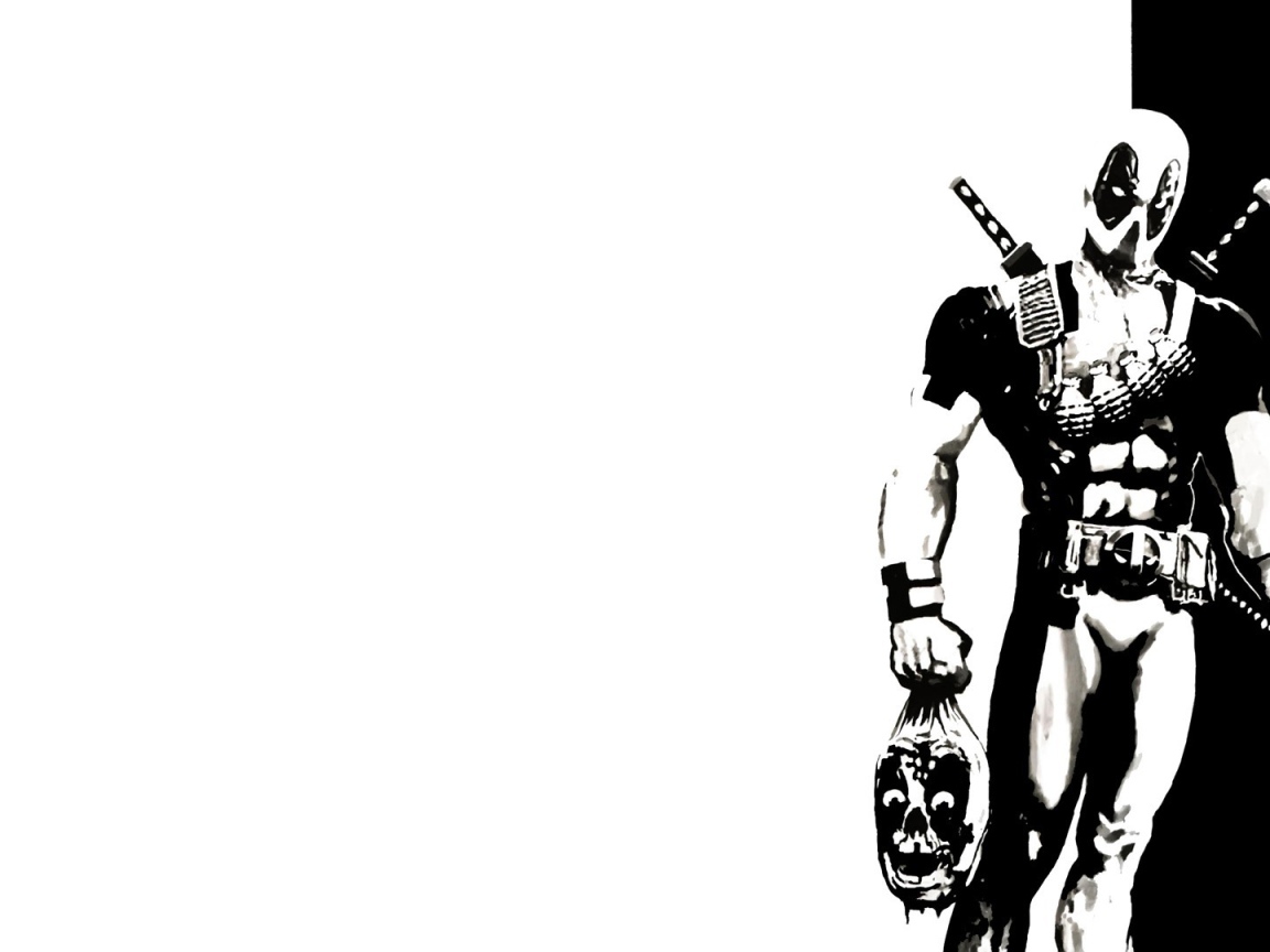 Черно белый Дэдпул