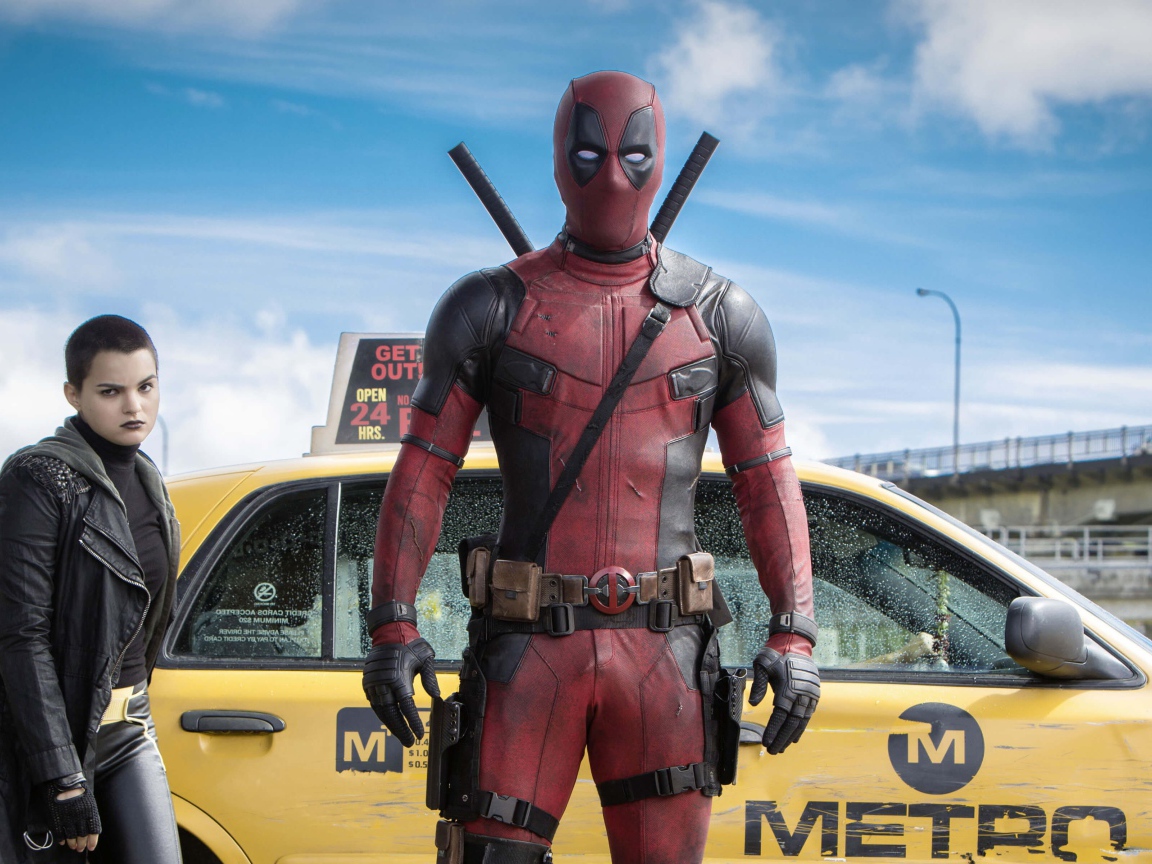 Дэдпул у такси