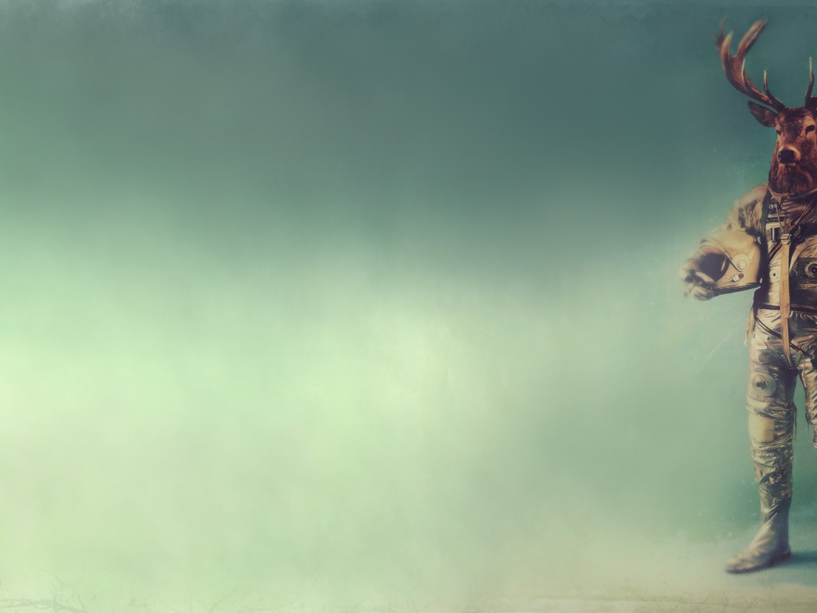 Олень в костюме космонавта