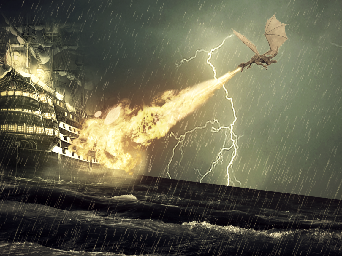 Дракон напал на корабль