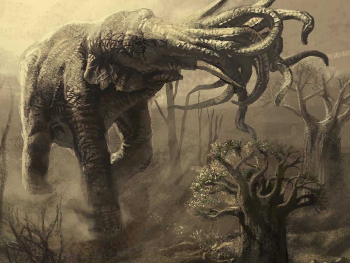 Слон с несколькими хоботами