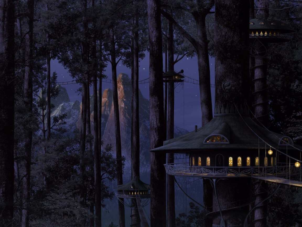 Дома Эльфов на деревьях