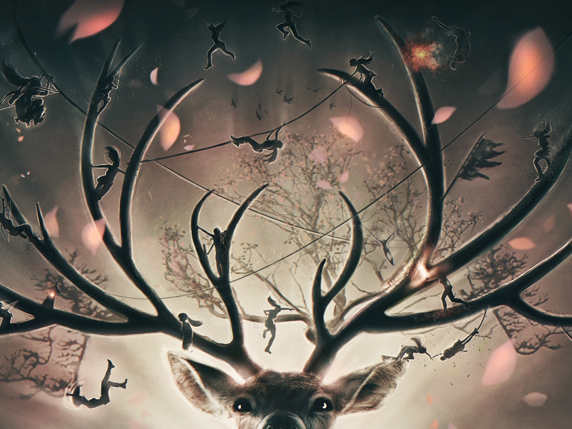 Феи играют на рогах оленя