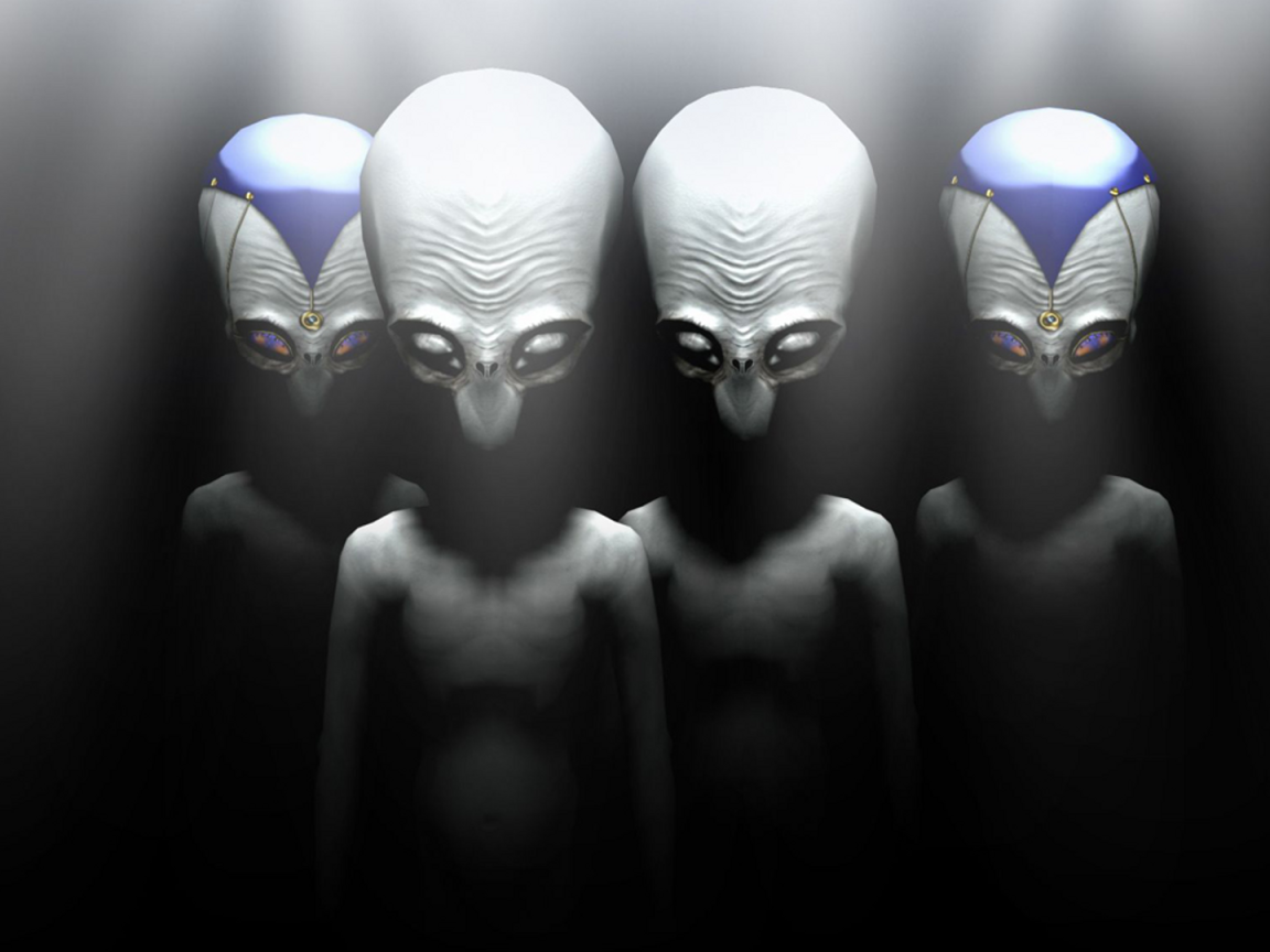 Серые пришельцы в лучах света