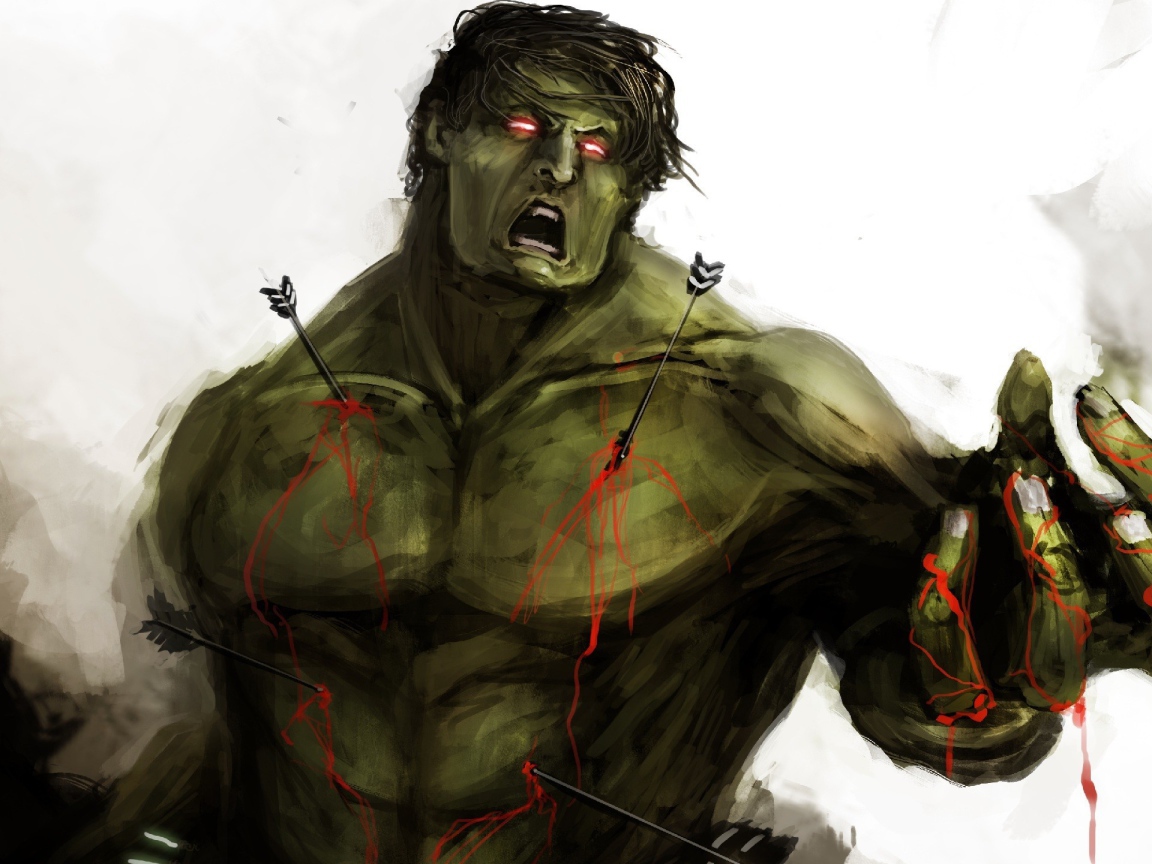 Халк из Мстителей,  фэнтези арт