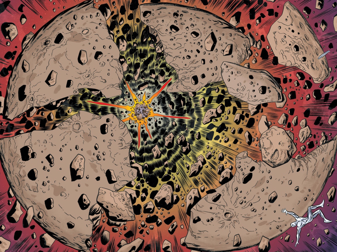 Серебряный Сёрфер у разрушенной Луны