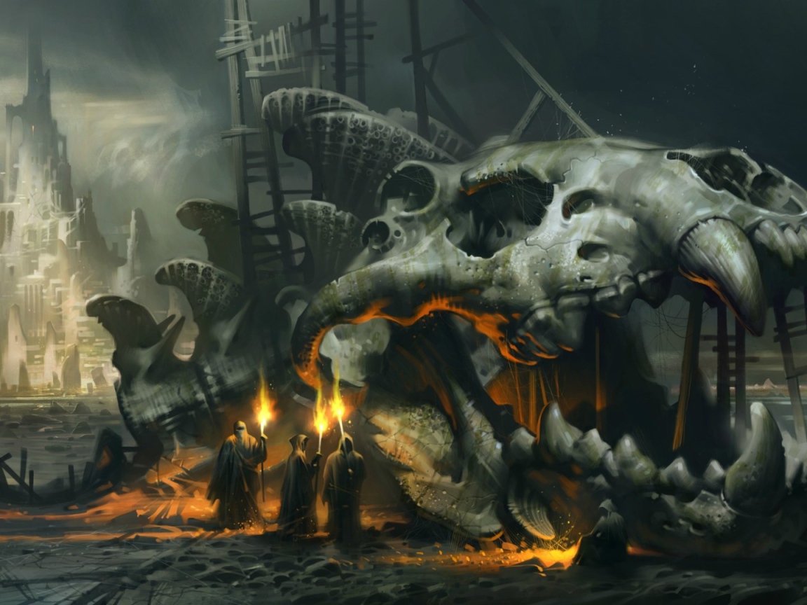 Череп огромного фантастического животного