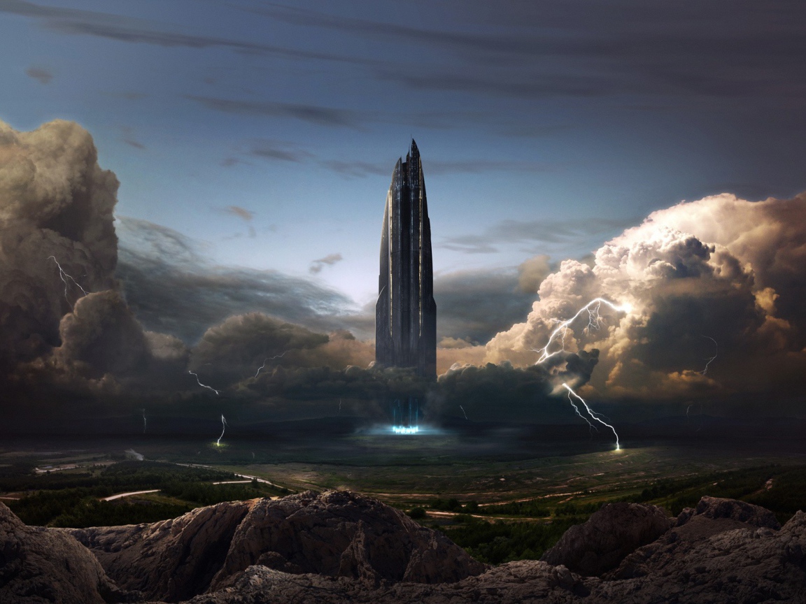 Межпланетный корабль садится на поверхность