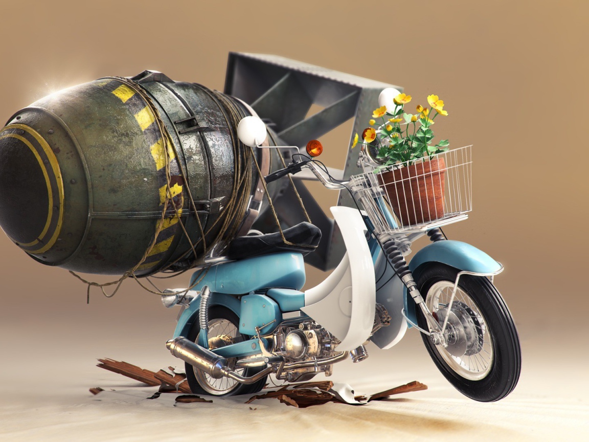 Атомная бомба на мотороллере