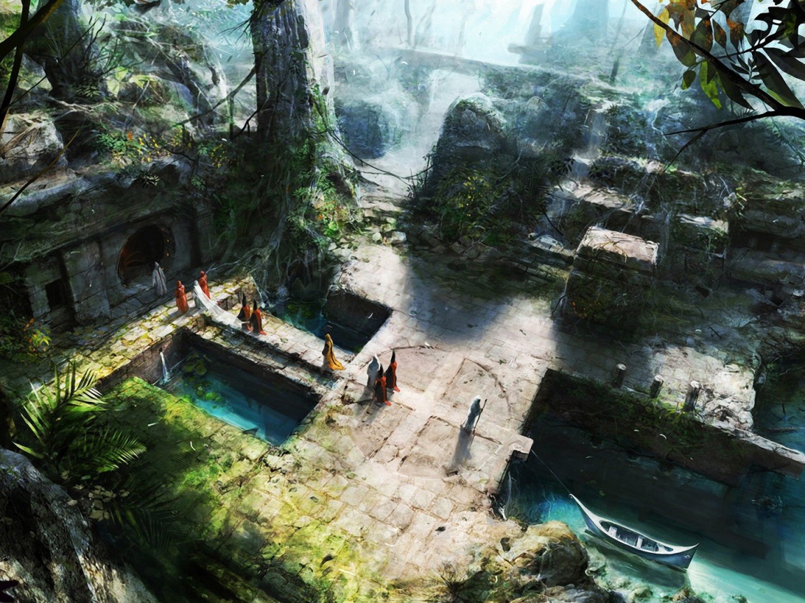 Жрецы в древнем храме