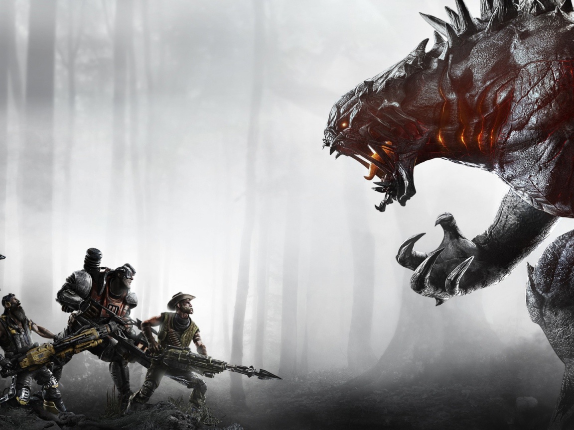 Солдаты храбро сражаются с монстром