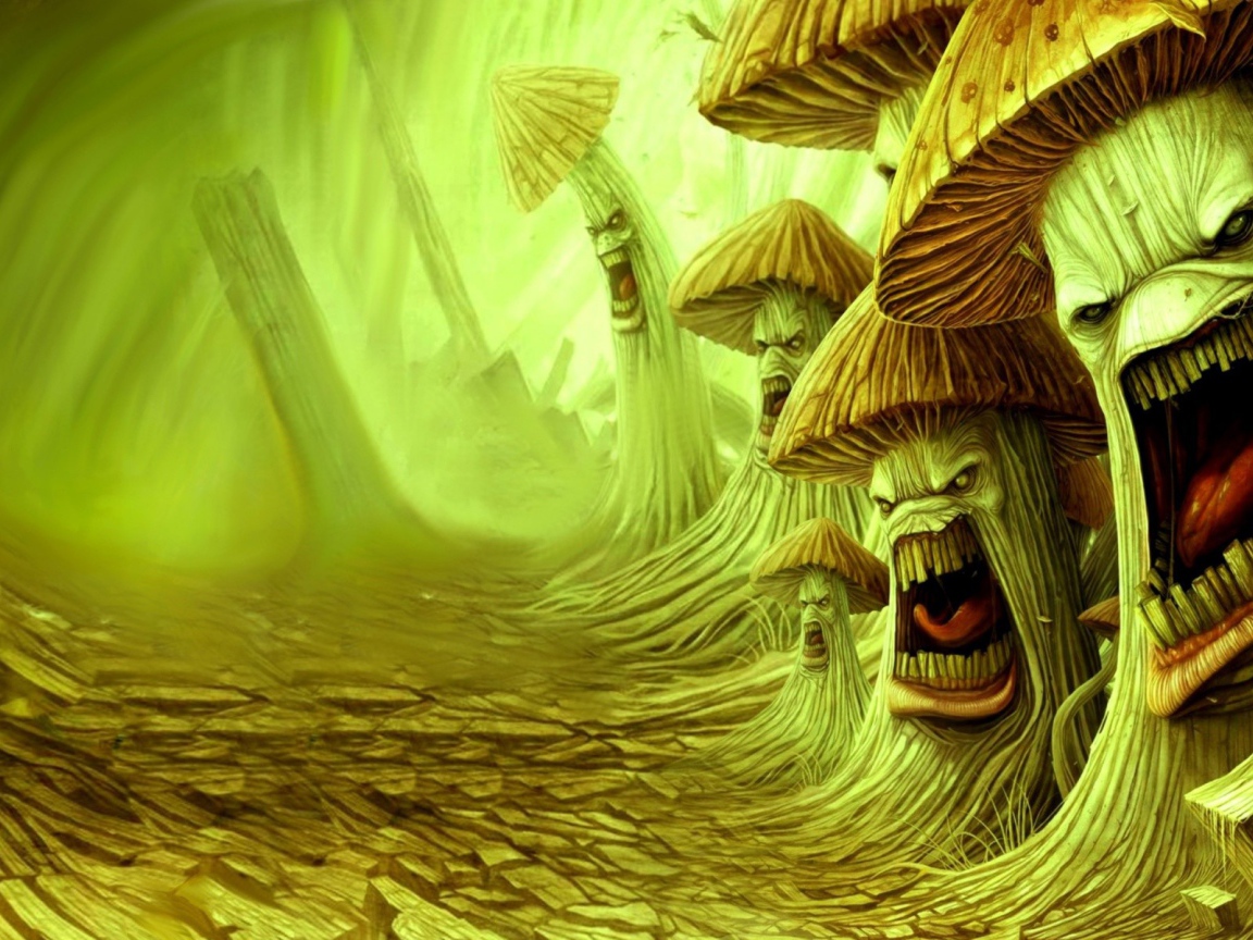 Зубастые грибы у дороги