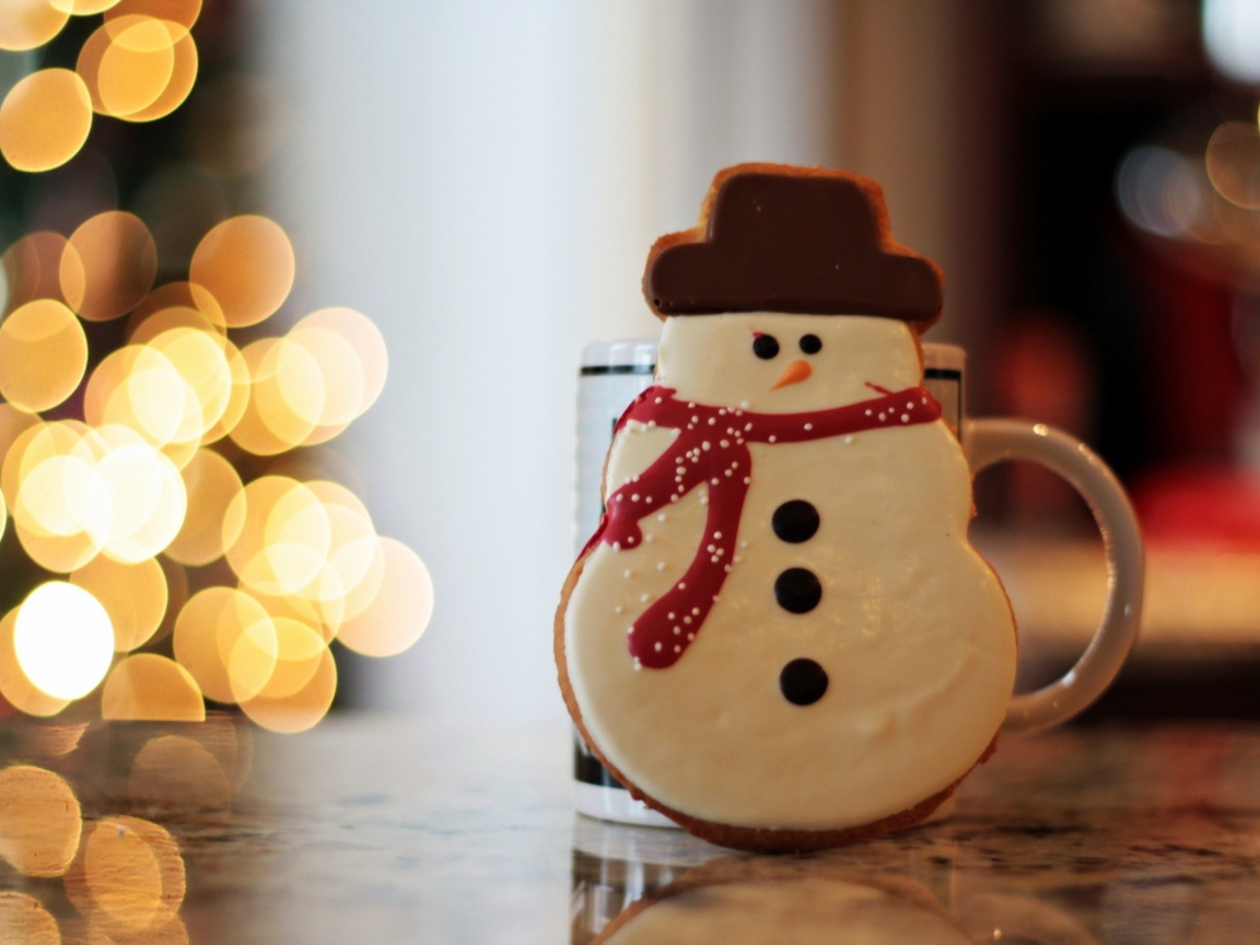 Печенье в форме снеговика