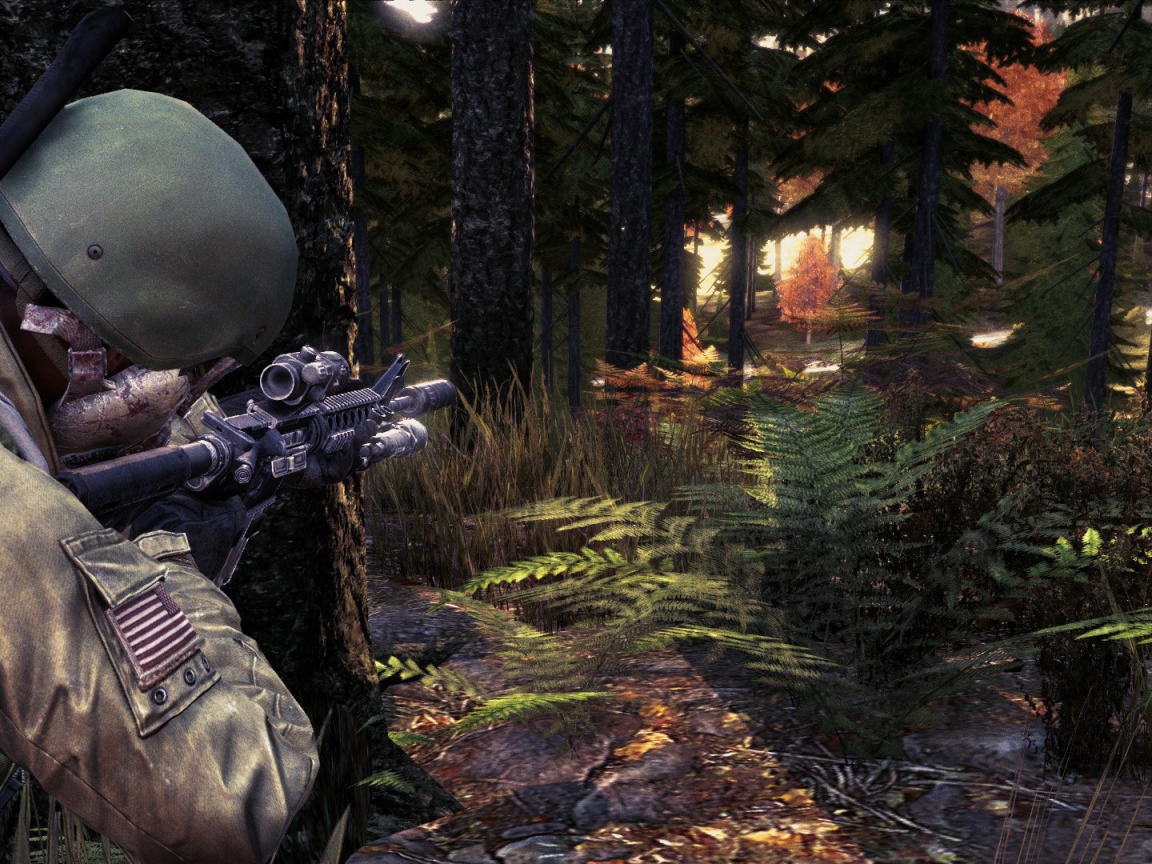 Солдат в лесу, игра DayZ