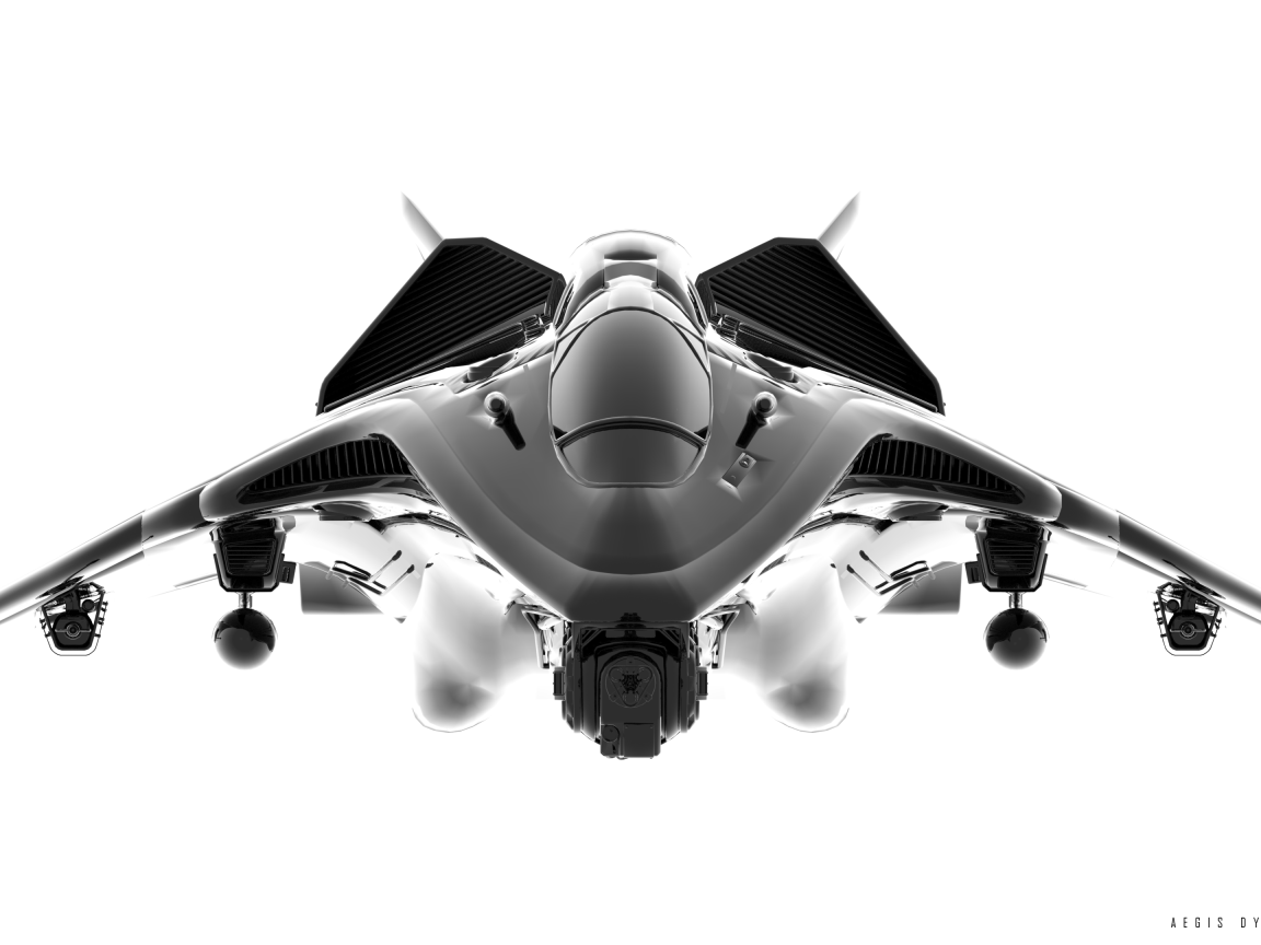 Черный истребитель в игре Star Citizen