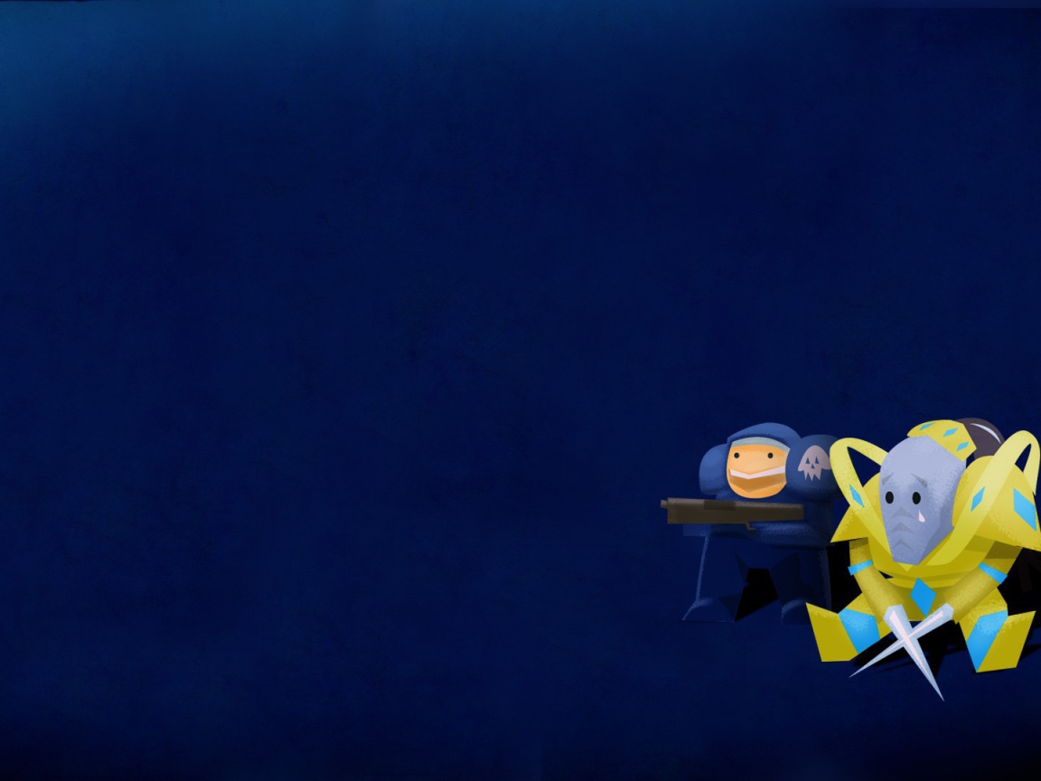 Голубой фон, игра Starcraft II